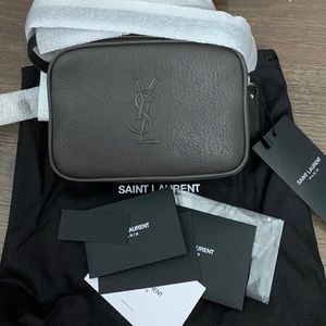 YSL GREY LOU BELT BAG IN SMOOTH LEATHER